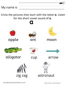 find the letter a alphabet worksheet