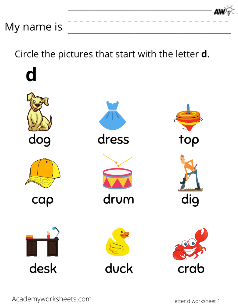 find words start with letter d