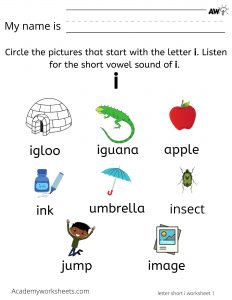 find words that begin with the letter i