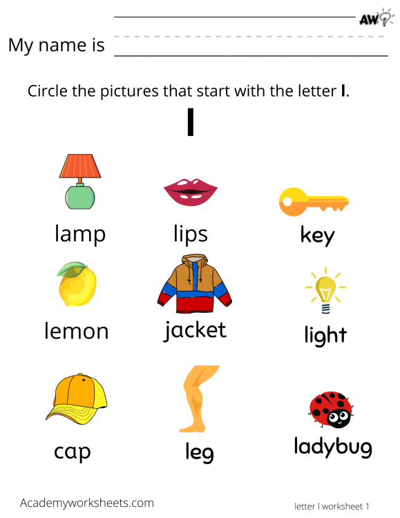 Learn the Letter L l - Academy Worksheets