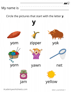 find words that start with the letter y