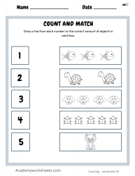 count and match numbers 1 5 worksheets academy worksheets