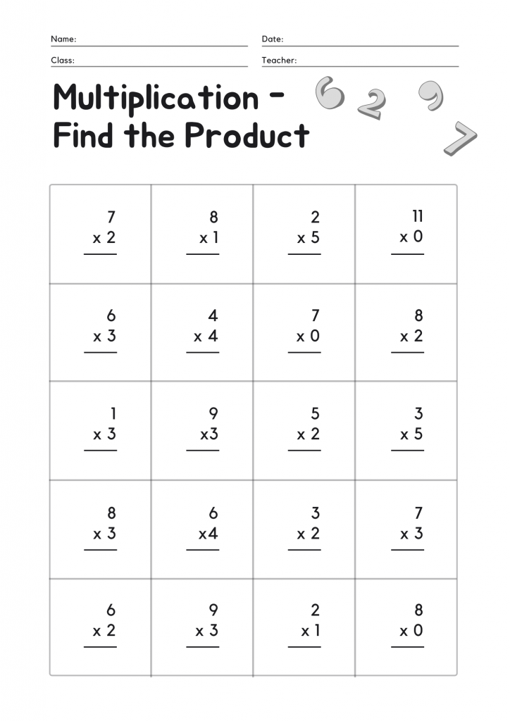 4 times multiplication chart