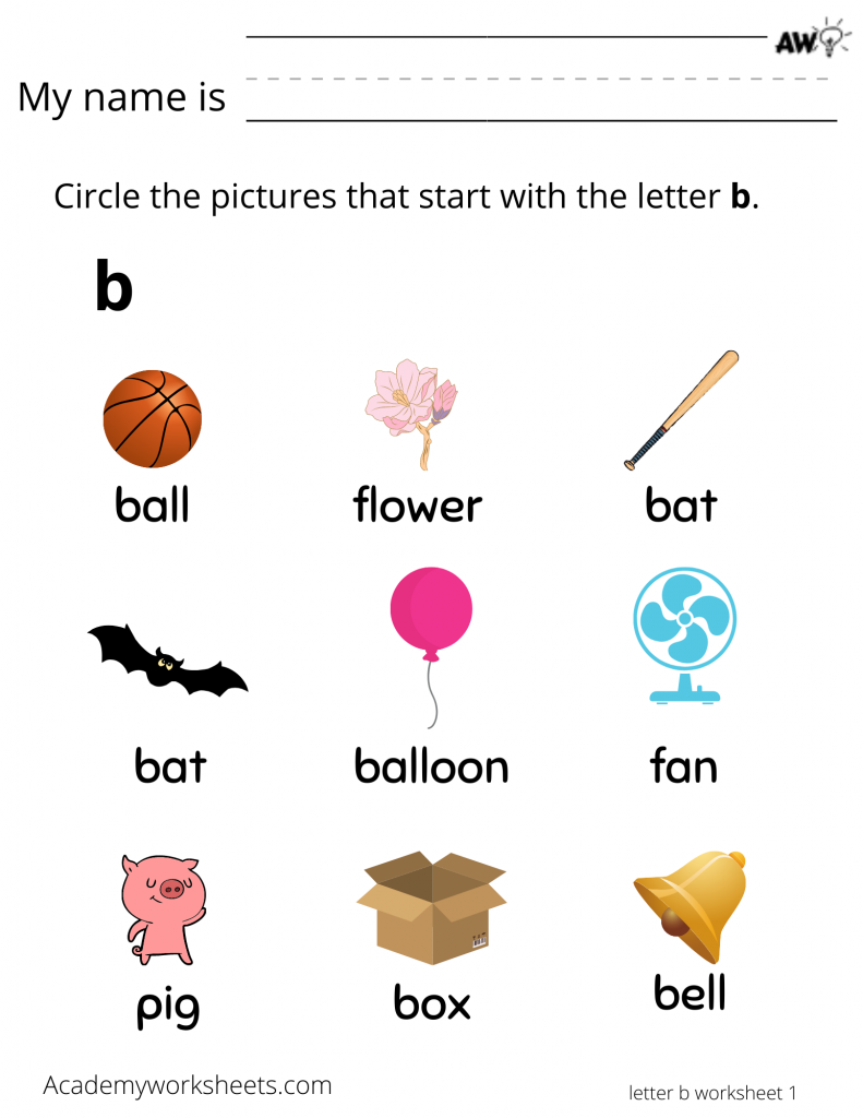 learning letter B b