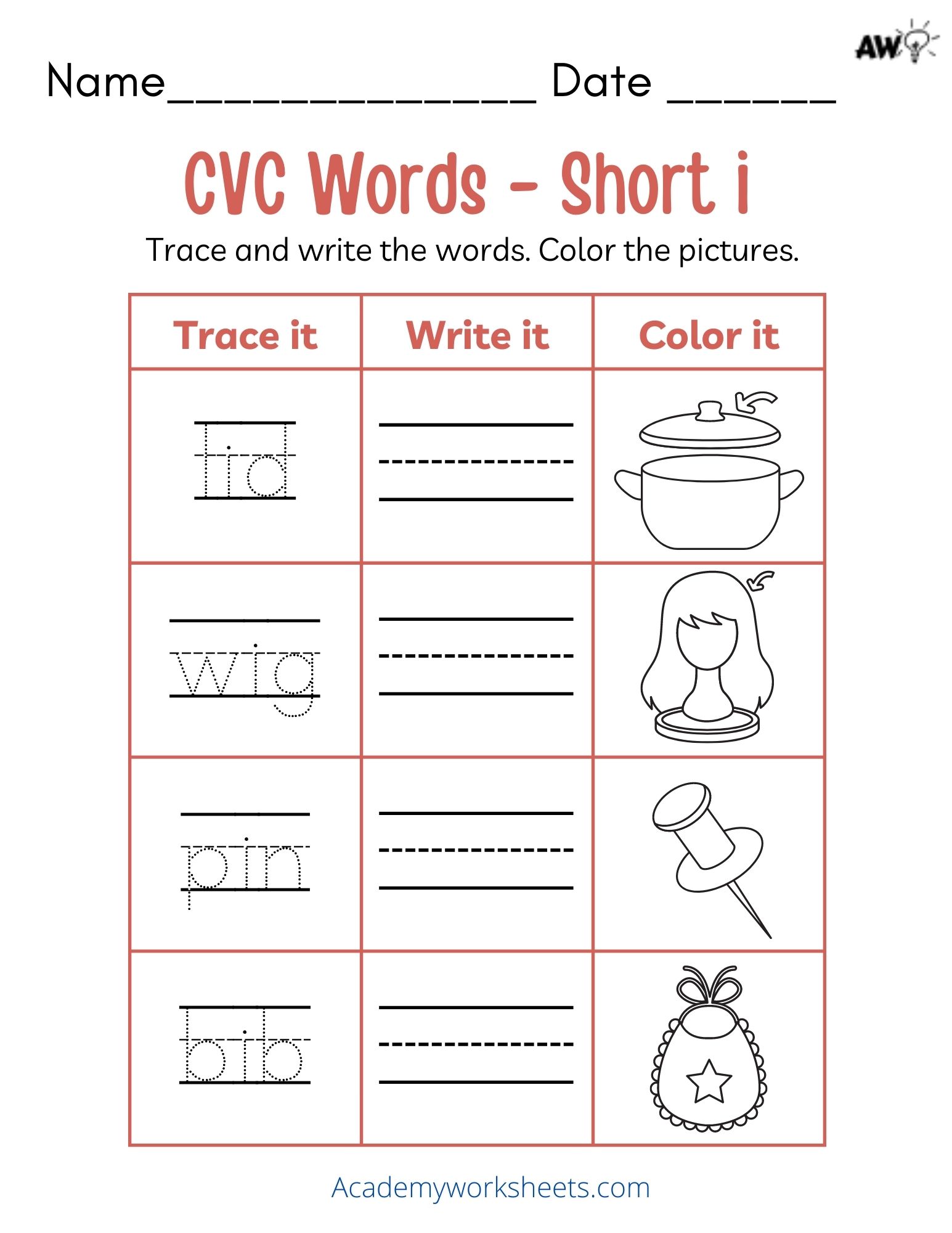 CVC Short Vowel I 3 1 