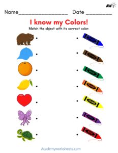 Match colors prekindergarten