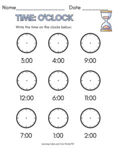Telling time to the hour