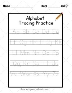 tracing letters of the alphabet