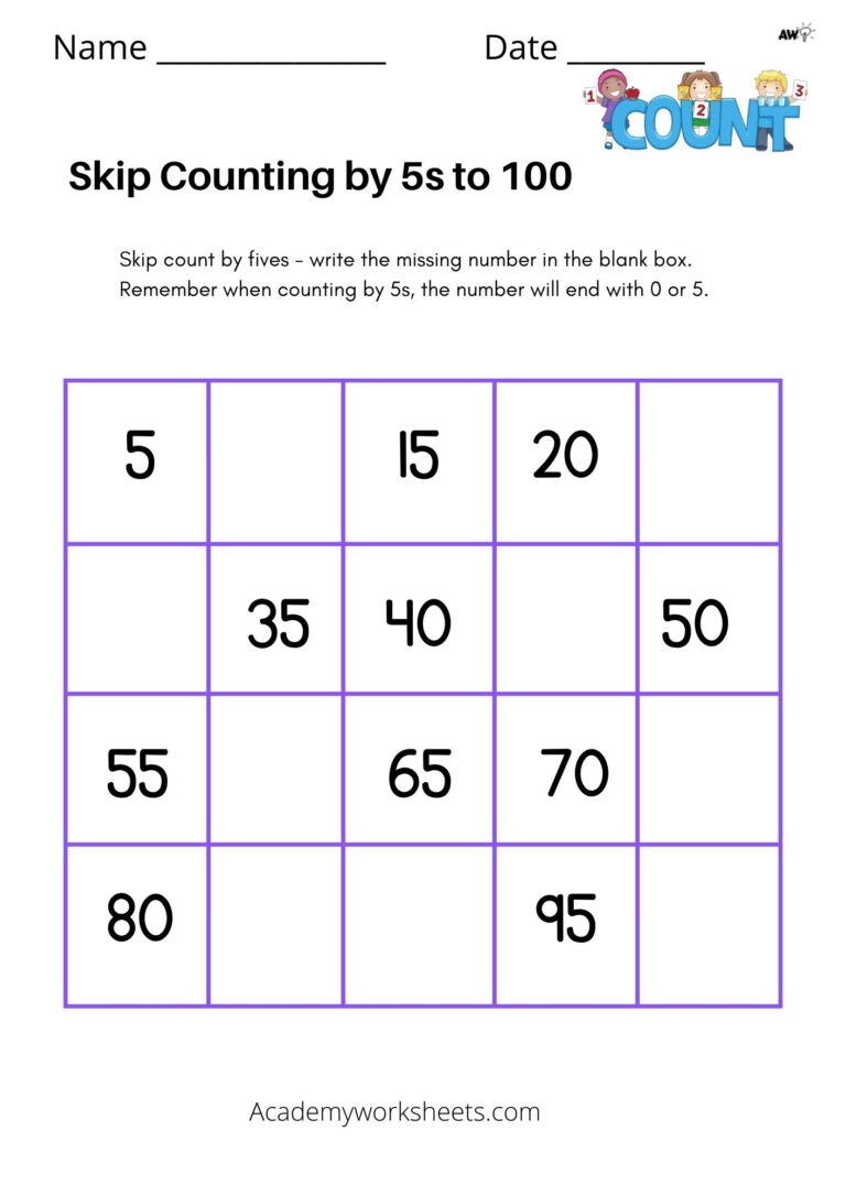 Skip Counting By 5 Worksheets Academy Worksheets