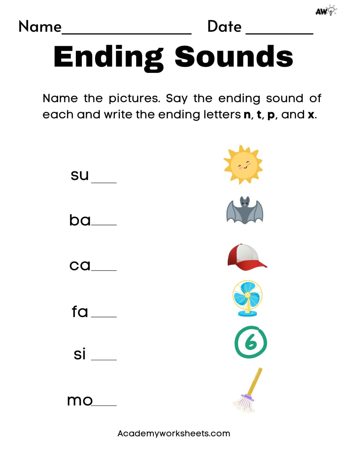 The Ultimate Ending Sounds Worksheets Free - Academy Worksheets