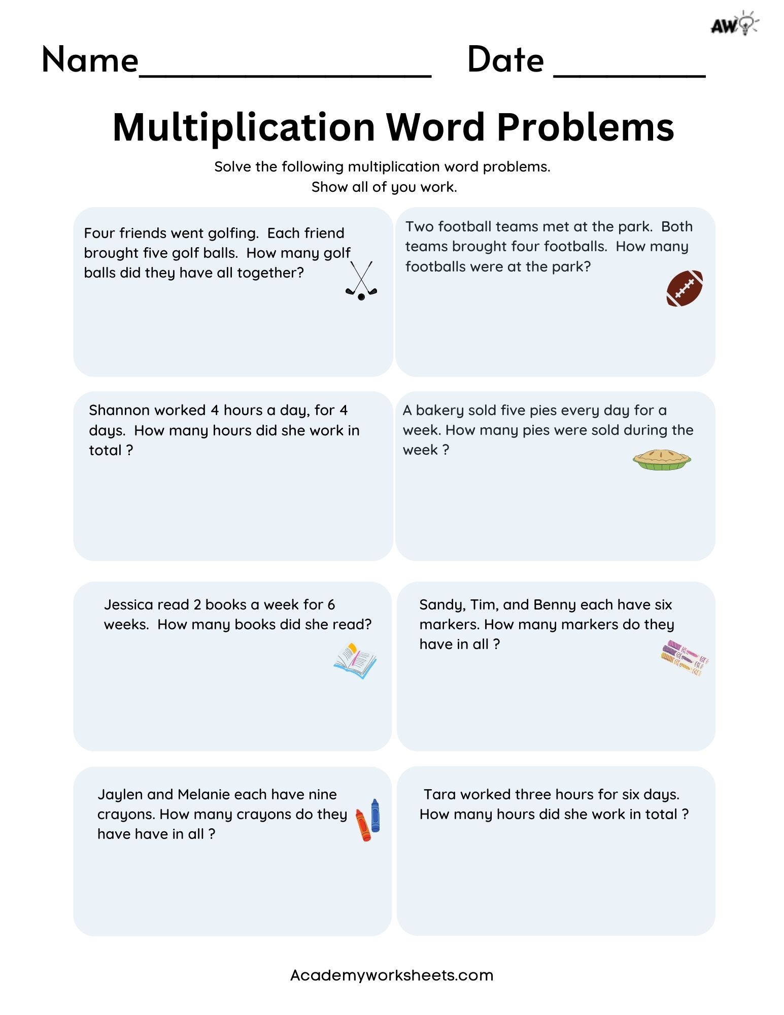 multiplication word problems class 2