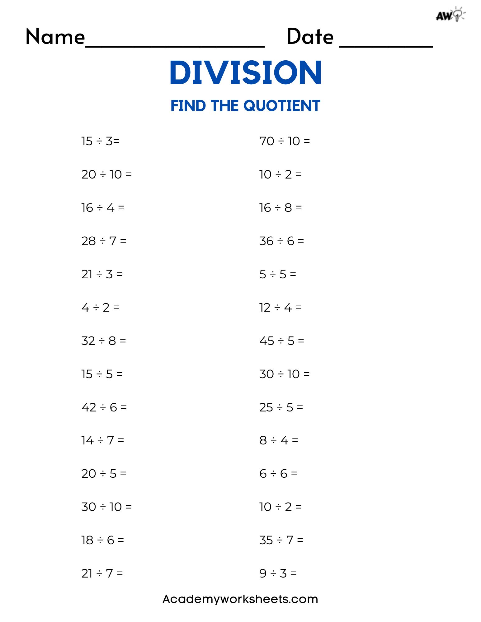 division quotient