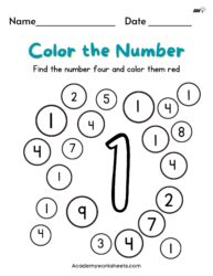 Fun and Free Color the Number Worksheets - Academy Worksheets