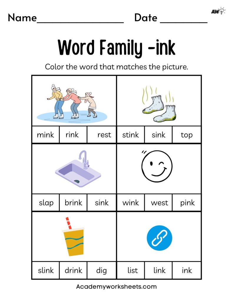 Free Word Family Worksheets - Short i - Academy Worksheets
