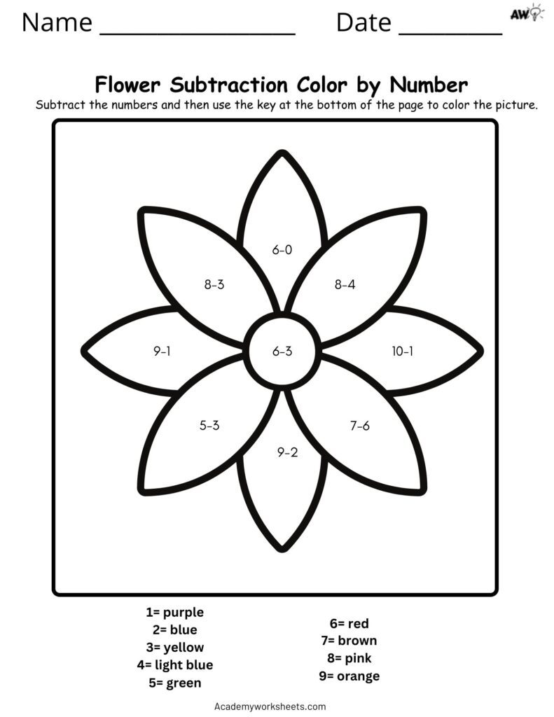 Color Subtraction Worksheet: Fun Way to Learn Math Facts - Academy ...